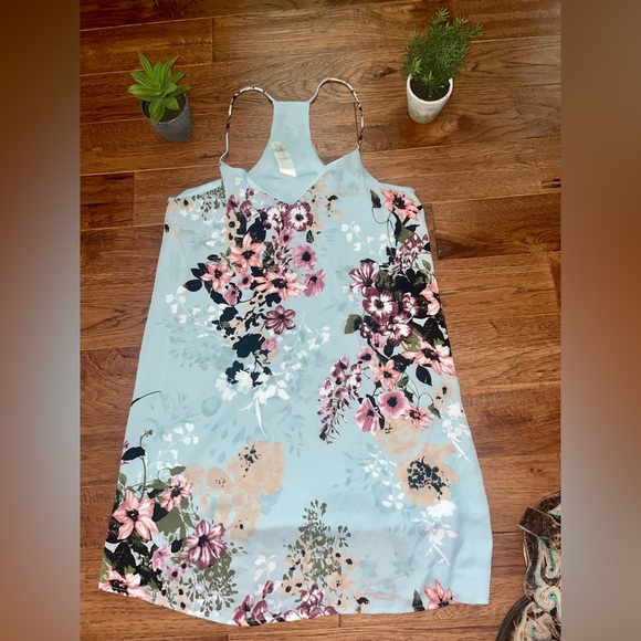 ⭐️SAVED BY FHE DRESS MINT FLORAL TANK SHORT DRESS SZ MEDIUM WARN ONCE - Picture 8 of 16